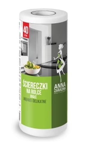 Ścierka na rolce Anna Zaradna 30 x 25 cm biała