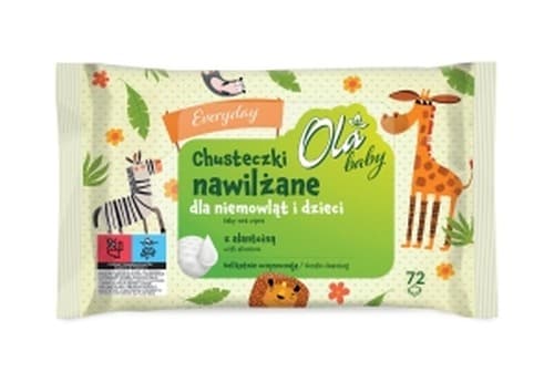 Chusteczki nawilżane Ola dla dzieci z alantoiną 72 sztuki