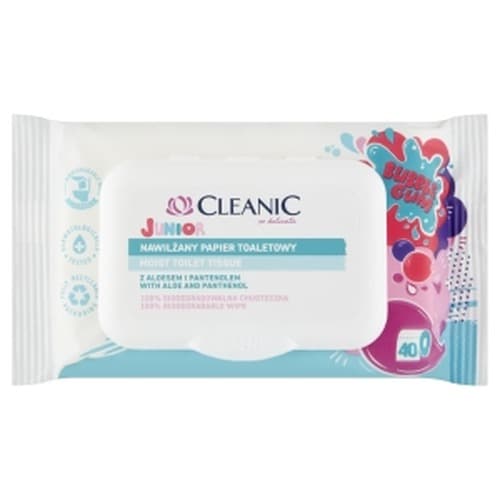 Nawilżany papier toaletowy dla dzieci Cleanic Junior 40 sztuk
