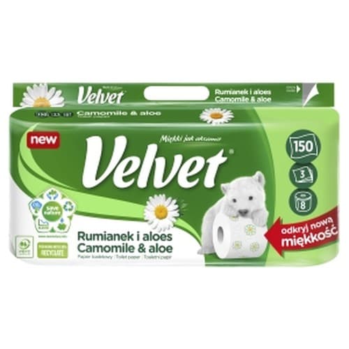 Velvet Papier Toaletowy Rumianek i Aloes 8 rolek 3-warstwowy