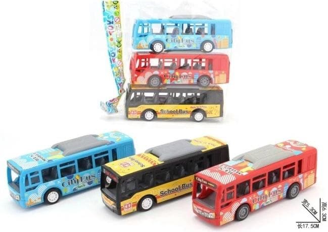 Zestaw 3 autobusów zabawkowych Merkpol 3+