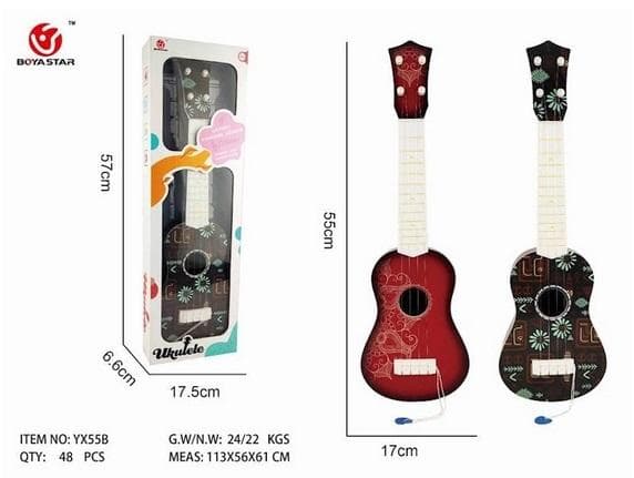 Gitara drewniana kolorowa MIX edukacyjna dla dzieci