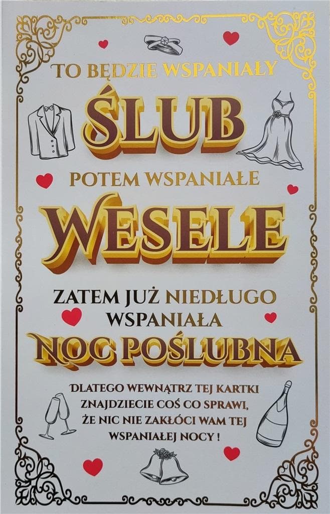 Karnet ślubny z zawieszką na klamkę YEKU