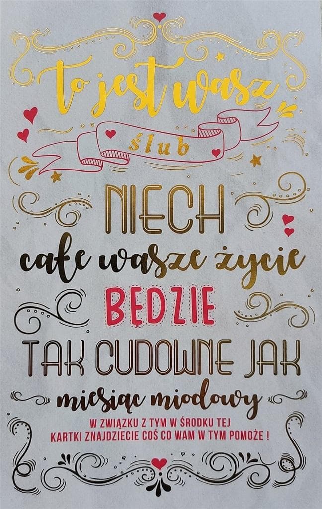 Karnet ślubny Yeku z zawieszką