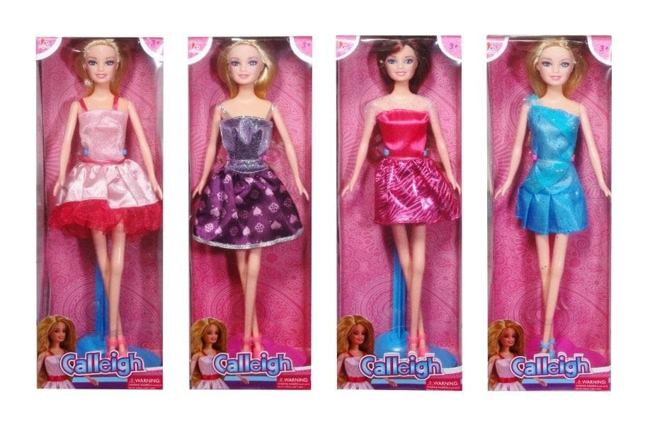 Lalka Barbie dla dzieci w eleganckiej sukience mix kolorów