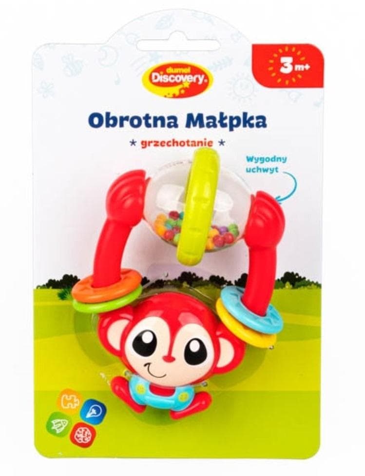 Grzechotka Małpka z Koralikami dla Niemowląt