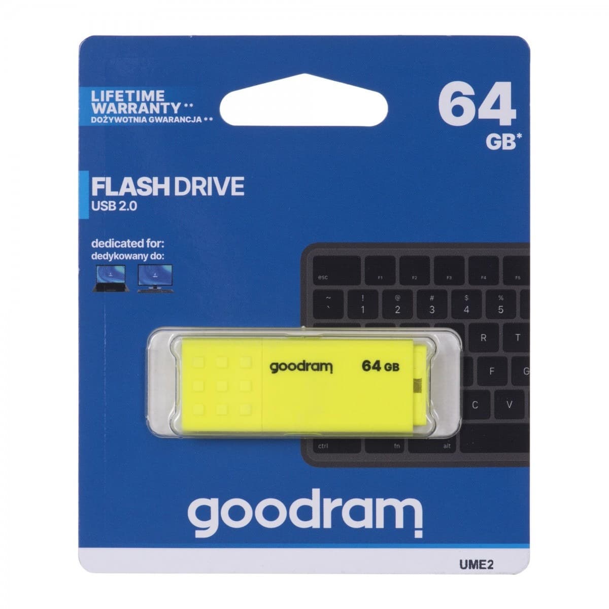 Pendrive GoodRam UME2 64 GB USB 2.0 żółty