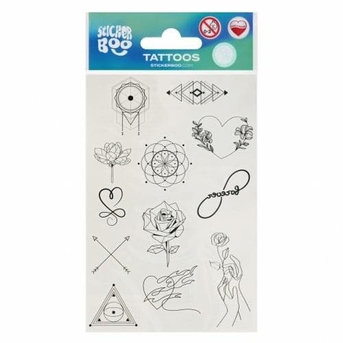 Sticker Boo Tatuaże Linear Mix Wzorów 12 sztuk