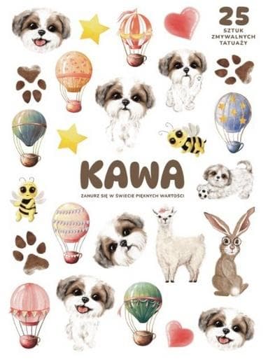 Tatuaże dla dzieci Kawa Shih Tzu 25 sztuk