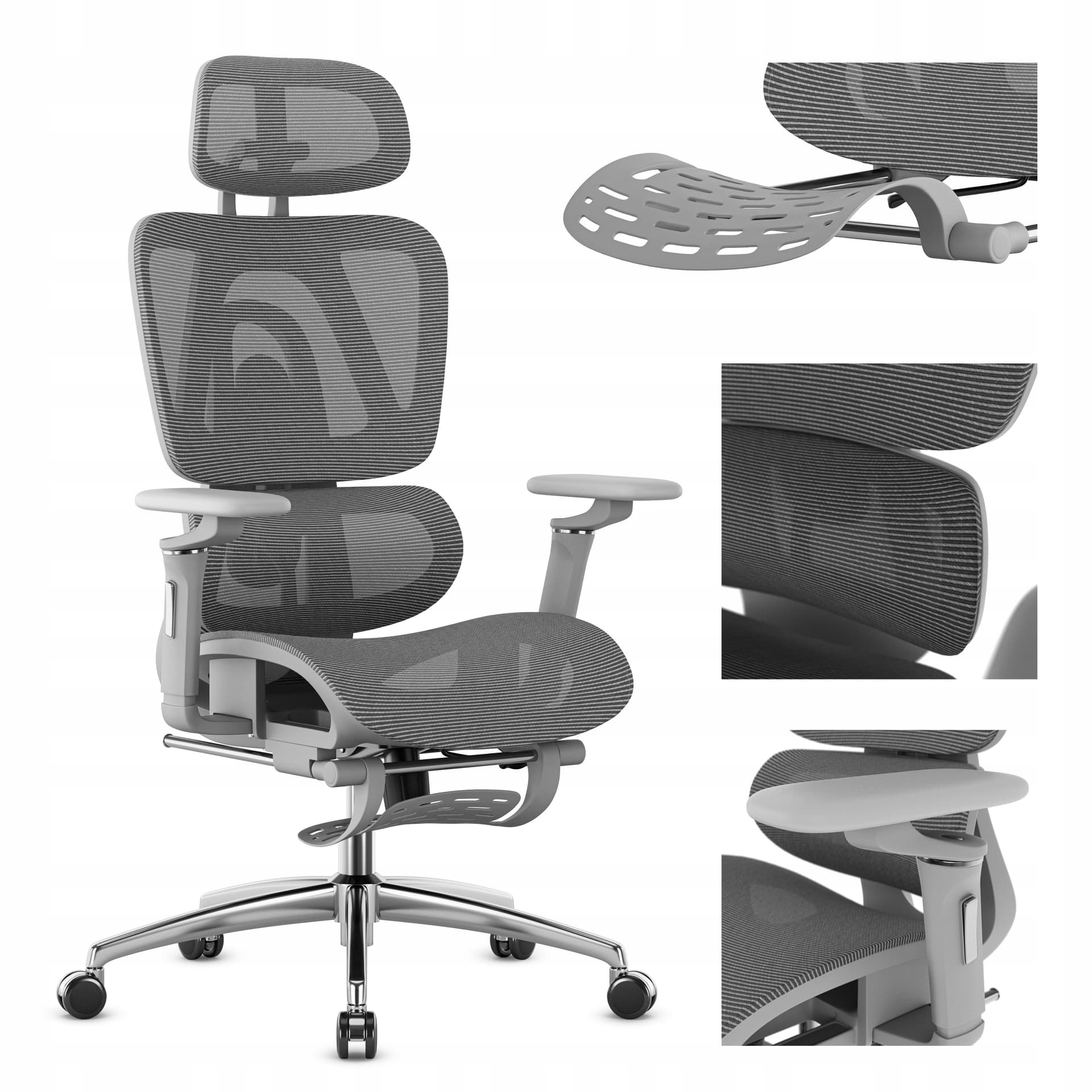 Fotel biurowy obrotowy Visioner 8.3 Grey N ergonomiczny