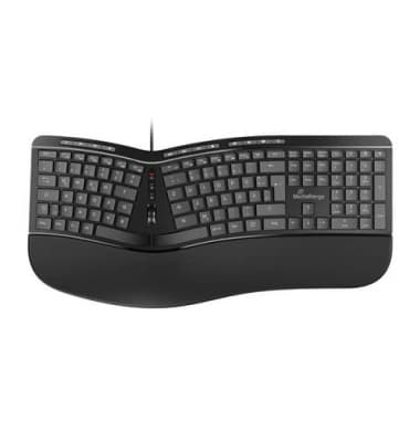 MediaRange ergon. Multimedia-Tastatur 124 Ta. Scr-Rad schw.