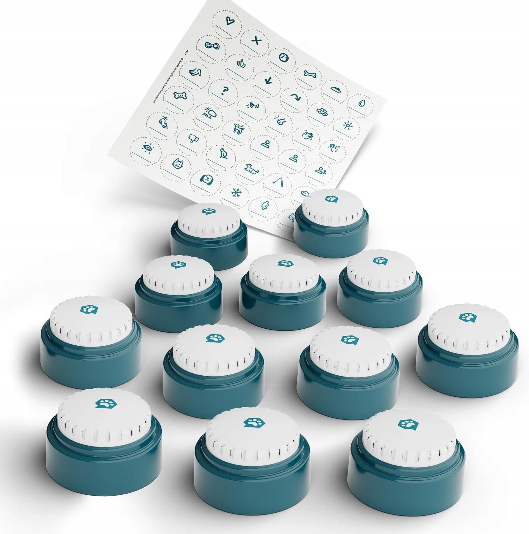 FluentPet Speak Up Buttons - Zestaw 12 przycisków do komunikacji z psem/kotem