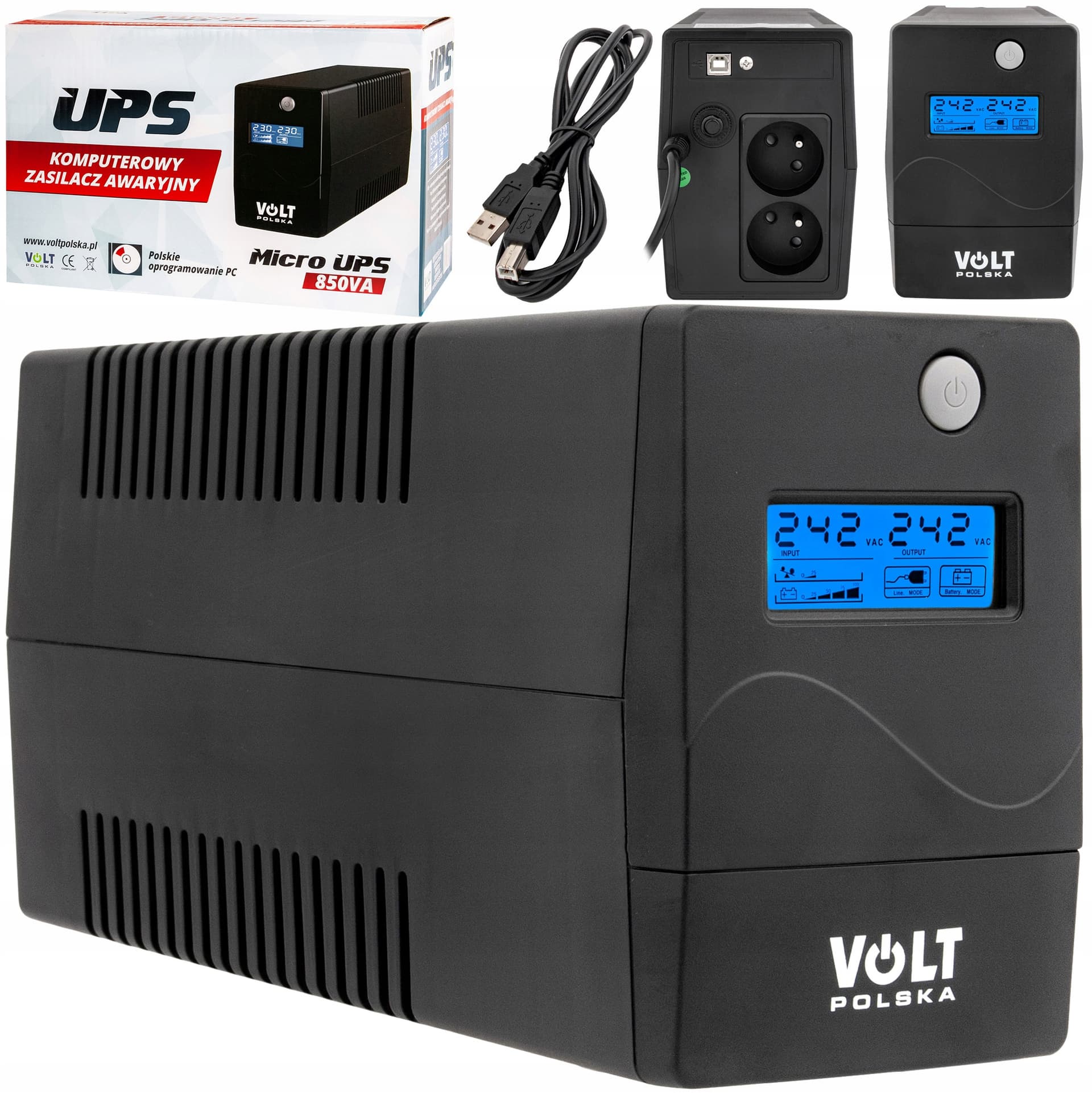 Zasilacz awaryjny UPS 850VA 480W Tower G2 Czerwony