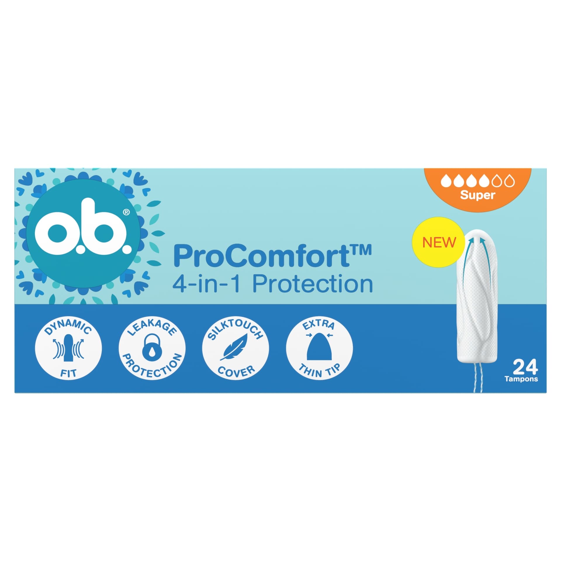 Tampony O.B. ProComfort Super 24 sztuki - 4 w 1 Protection