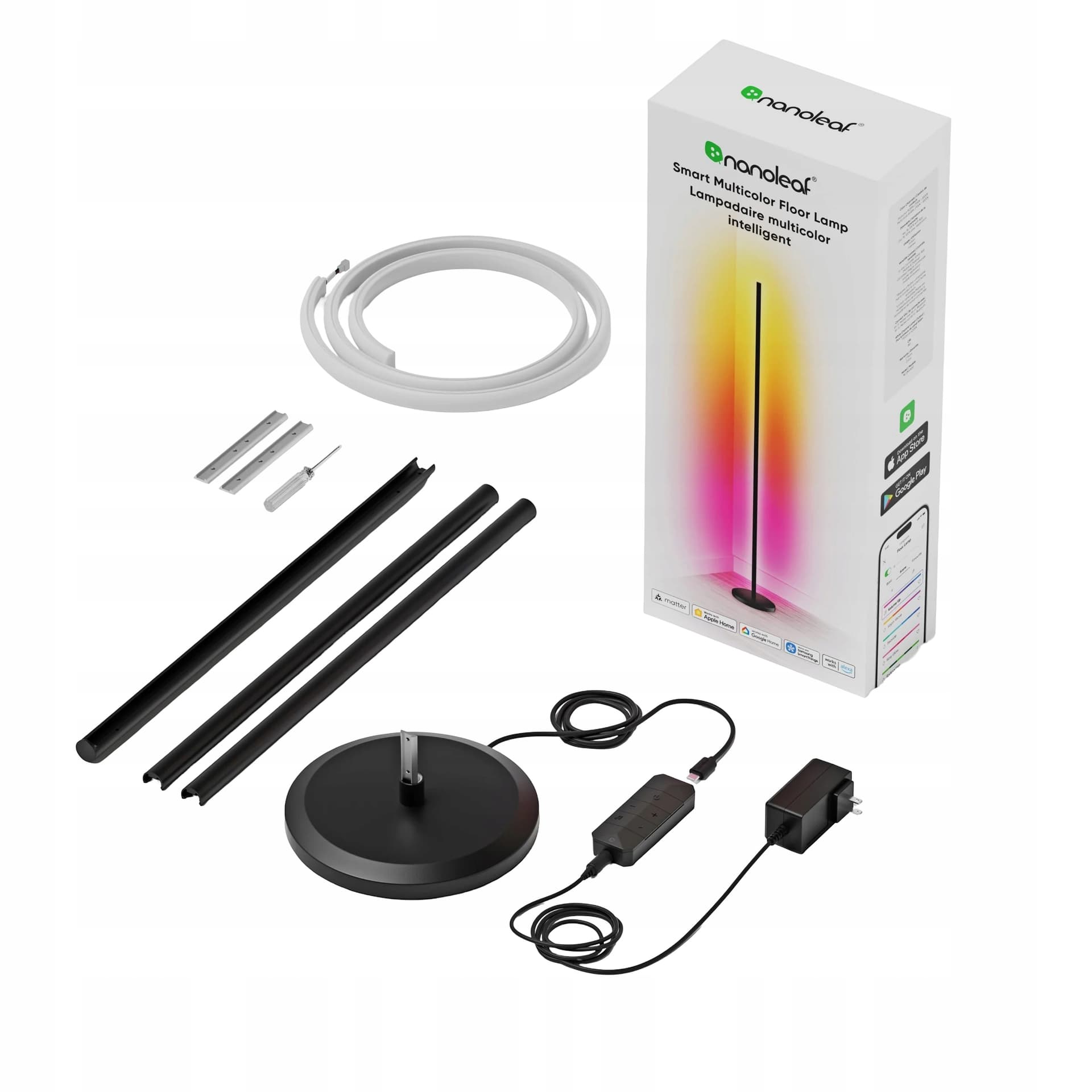 Nanoleaf Lampa Podłogowa - Inteligentna Lampa LED RGBW (Biała)