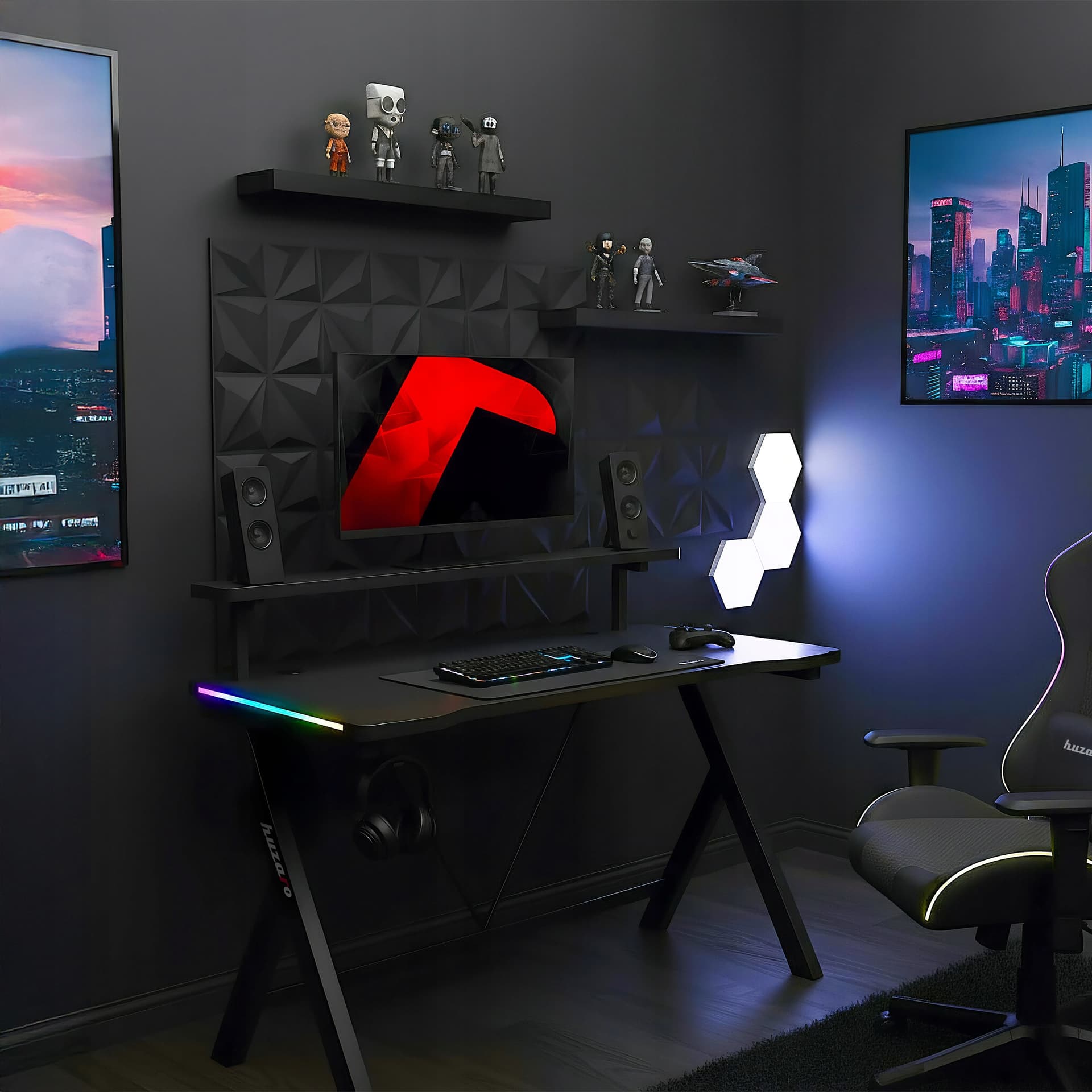 Biurko Huzaro Hero 1.9 RGB Black