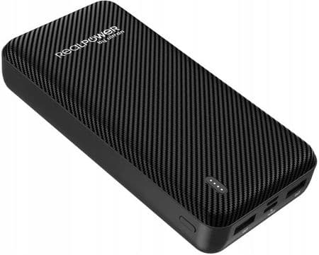Powerbank REALPOWER PB-20000 SSB, 20000mAh, czarny