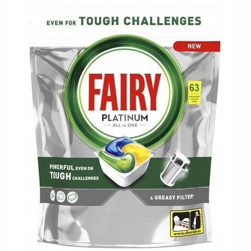 Fairy Platinum Kapsułki do Zmywarki 63 szt. Stain Removal