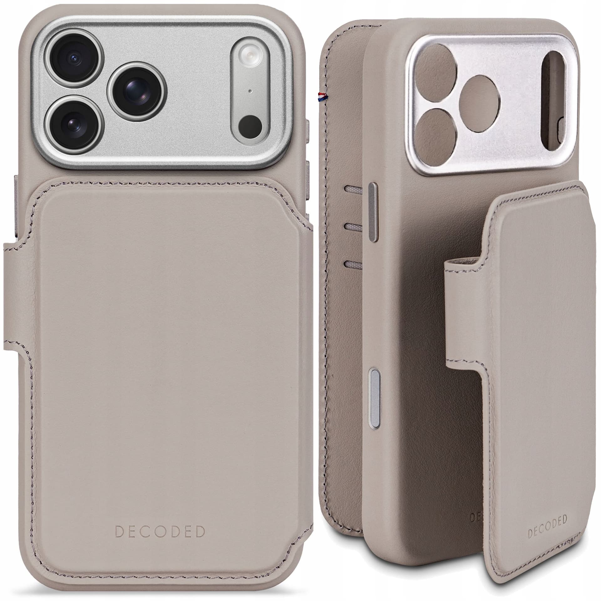 Decoded Leather Detachable Wallet - skórzane etui MagSafe do iPhone 17 Pro Max, Solid Clay
