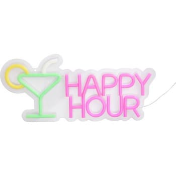 Neon LED Koopman happy hour 35x16cm