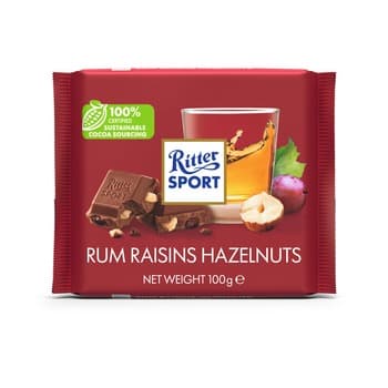 Ritter Sport czekolada mleczna z rumem i bakaliami