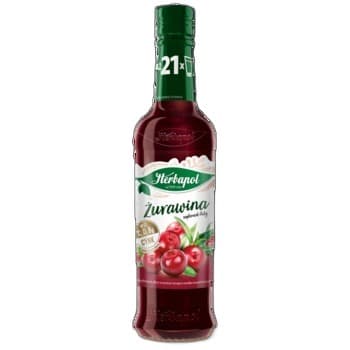 Herbapol syrop owocowy suplement diety żurawina z wit. C, D, B6 i cynkiem 420 ml