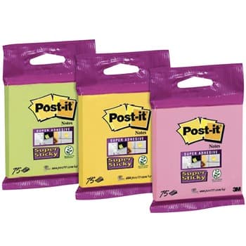 Post-it® Super Sticky karteczki samoprzylepne 76x76 mm, 75 karteczek – 100% PEFC, SGSCH-PEFC-COC-110078