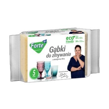 FORTE+ Gąbki do zmywania z EKO fibrą 5 szt.