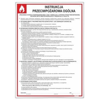Korfed Instrukcja przeciwpożarowa ogólna 25x35cm x1szt.
