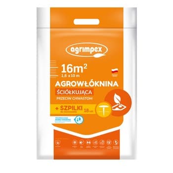 Agrowłóknina ściółkująca Agrimpex z technologią Agro-Marina - 1,6x10m w zestawie szpilki