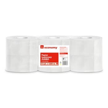 TG ECONOMY Papier toaletowy JUMBO „biały” 100 m 6R 2W 100% celuloza