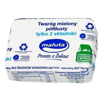 Twaróg mielony 3-krotnie świeży półtłusty 200 g MALUTA