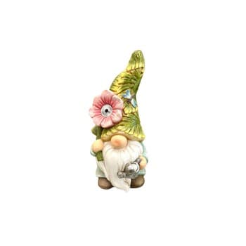 Figurka ogrodowa Skrzat z ceramiki 34 cm zielony