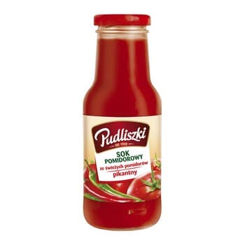 Pudliszki Sok pomidorowy ze świeżych pomidorów, pikantny 290ml. Produkt pasteryzowany