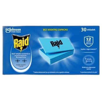 Raid® przeciw komarom - wkładki owadobójcze do elektrofumigatora - Bezzapachowe 2,22g