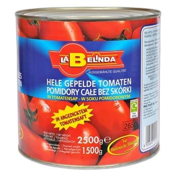Pomidory całe bez skorki La Belinda 2500 g