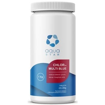 CHLORTIX MULTI BLUE tabletki 20g 1kg Środek do długotrwałej dezynfekcji wody basenowej z dodatkiem niebieskiego barwnika Aquastar