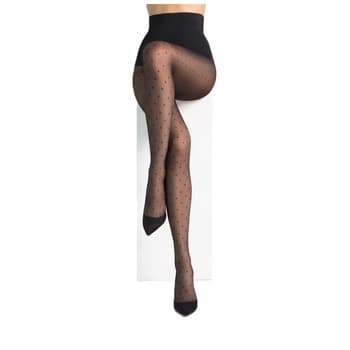 Rajstopy damskie L1404 pois rete tulle czarne 1/2
