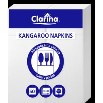 Serwetki Kangurki 38X32 50szt białe Clarina