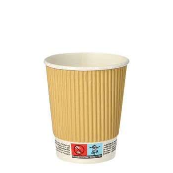 Kubki do napojów z papieru, 0,3 l, średnica 9 cm, 11 cm, Ripple Wall, 25 szt