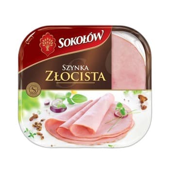 Szynka złocista plastry 148 g Sokołów