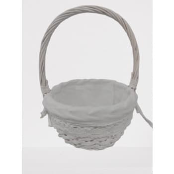 Koszyk wiklinowy okrągły z białą wyściółką i rączką śr. 20x11(27) cm Altom Design
