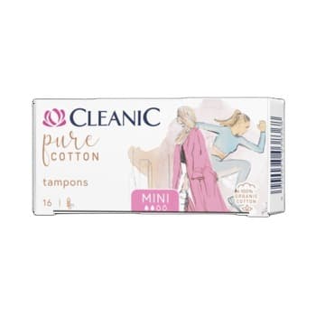 Cleanic Pure Cotton Tampony Mini 16 szt. (100% bawełna organiczna)