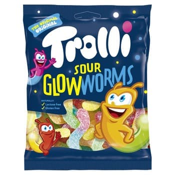 Trolli Sour Glowworms Robaczki Żelki 1000g