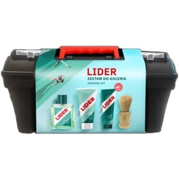Lider Classic Zestaw upominkowy (krem do golenia 65 g + płyn po goleniu 100 ml + balsam po goleniu 100 ml + pędzel 1 sztuka + skrzynka narzędziowa 1 sztuka)