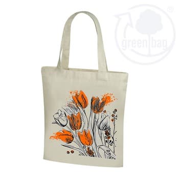 Greenbag Torba wielokrotnego użytku z bawelny naturalnej 38x42 cm Wiosna mix 2 wzorów