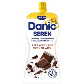Danio Serek homogenizowany w saszetce z kawałkami czekolady 120g