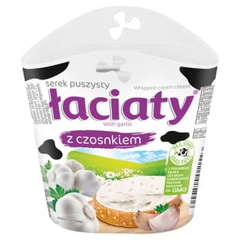 Serek Puszysty Łaciaty z czosnkiem 150g