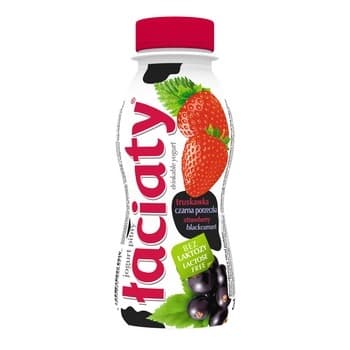 Jogurt pitny Łaciaty bez laktozy truskawka - czarna porzeczka but. 250 ml PET