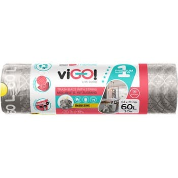 viGO! Worki LD niebieskie z uszami, extra mocne, 120L, 10szt.